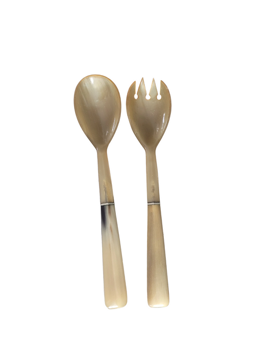 Paire de couverts à salade en corne - Ref 976