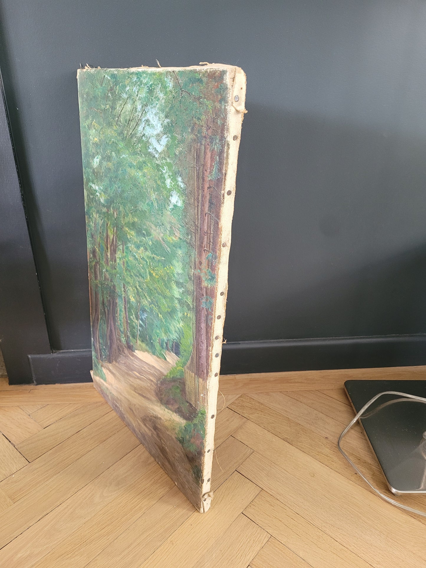 Tableau paysage ancien huile sur toile - Ref 357