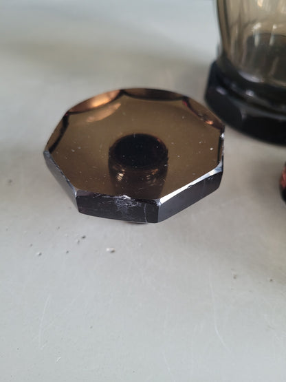 Service à liqueur en verre fumé - Ref 643