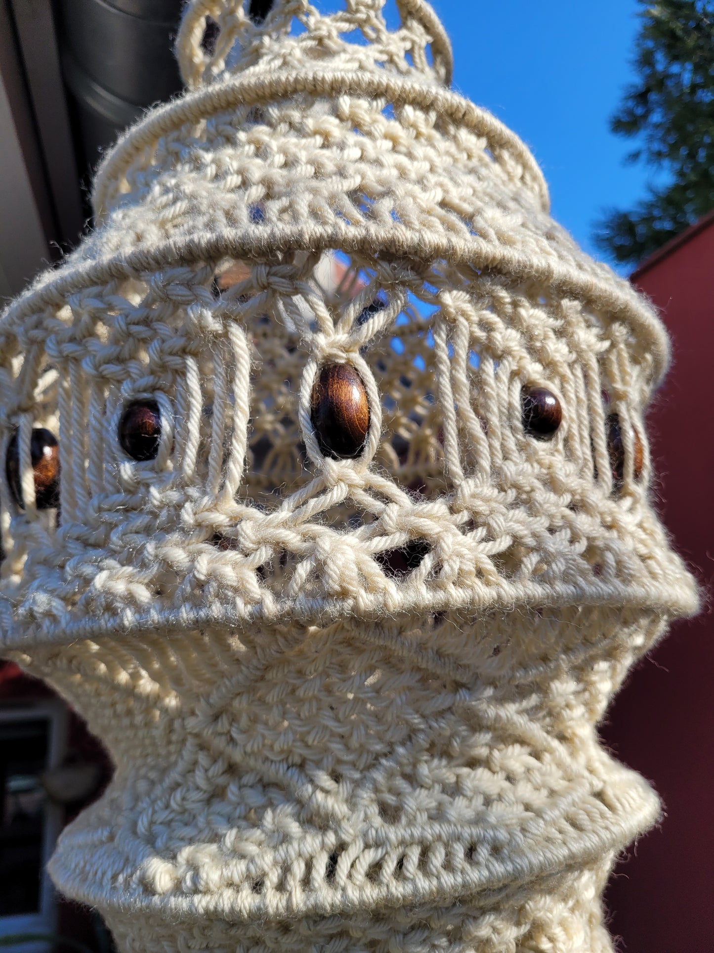 Suspension vintage en macramé - Ref 880