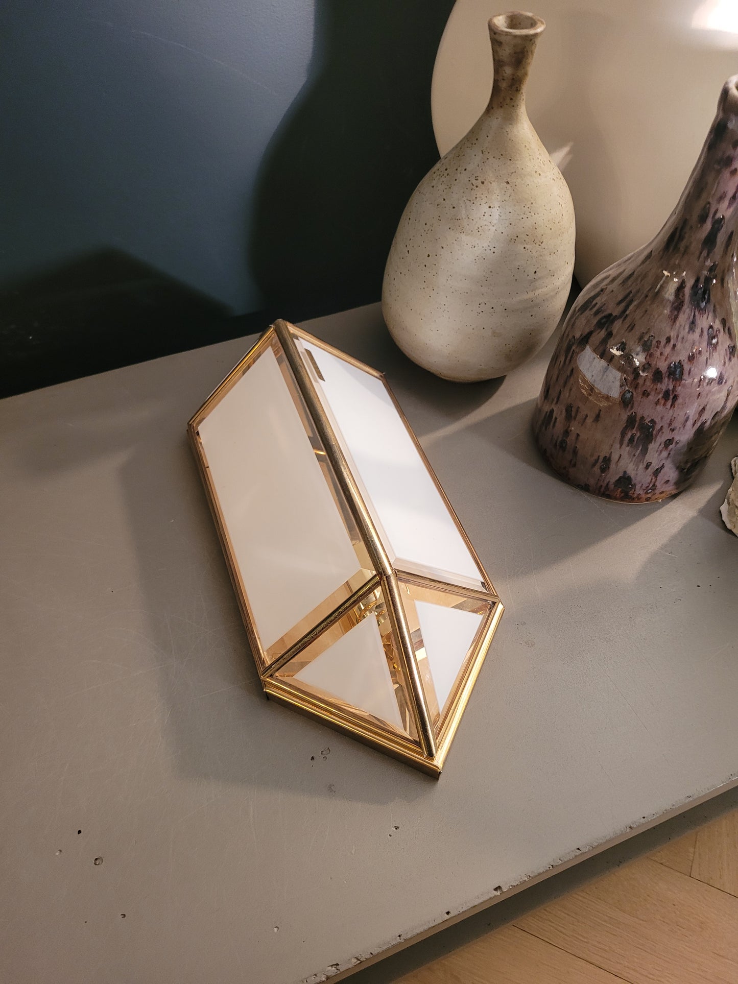 Applique italienne en verre et plaqué or 24 carats - Ref 666