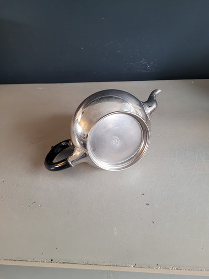 Théière ancienne en étain et poignée bois - Ref 686