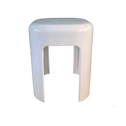 Tabouret - Bout de canapé en plastique blanc vintage - Ref 1412
