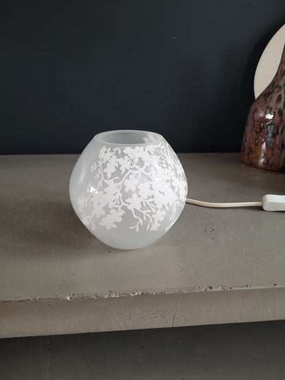 Lampe boule Ikea en verre dépoli à motifs - Ref 338