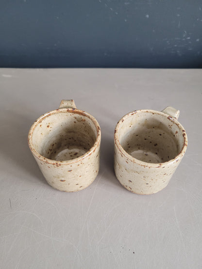 Ensemble tasses + assiette en Grès Migeon La Borne - Ref 409