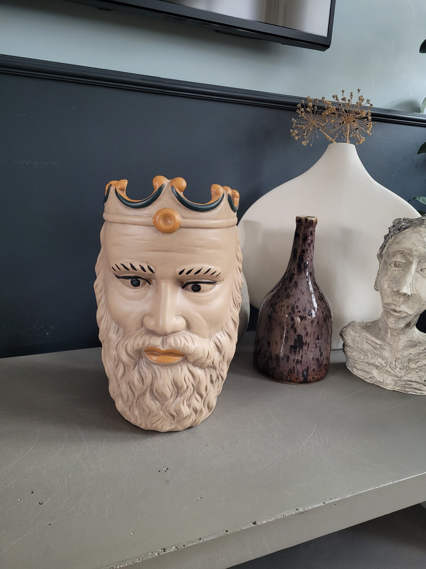 Cache-pot vase tête Caltagirone de Marie Olsson Nylander pour HKliving - Ref 995