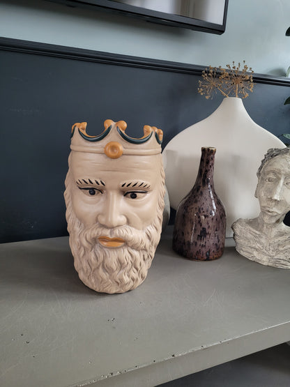 Cache-pot vase tête Caltagirone de Marie Olsson Nylander pour HKliving - Ref 995