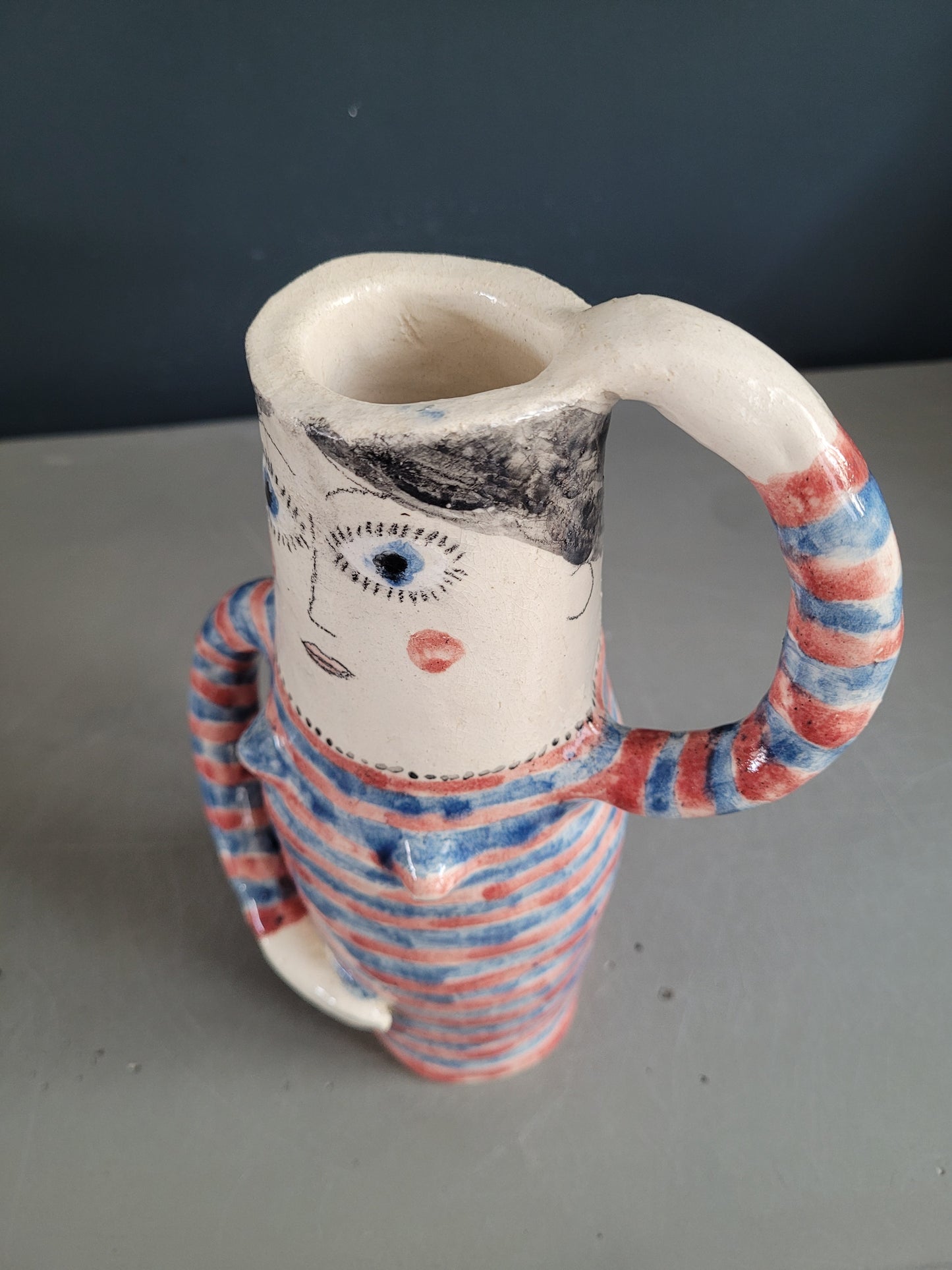 Vase anthropomorphe en céramique émaillée - Ref 901