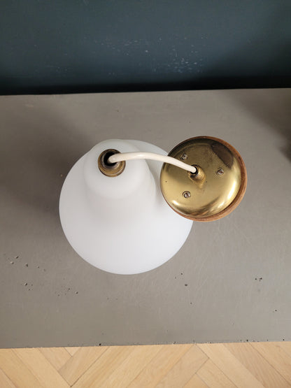 Suspension opaline poire vintage- Ref 457