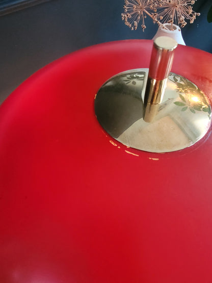 Lampe à poser vintage, abat-jour cloche et pied laiton - Ref 824