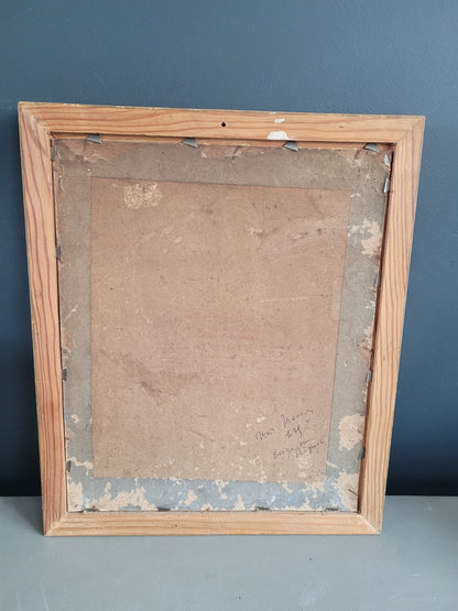 Tableau ancien encadré anémones - Nature morte -  799