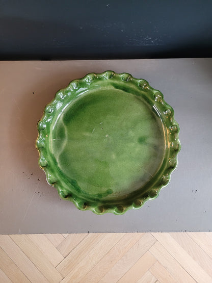 Moule à tarte en céramique émaillée verte - Ref 827