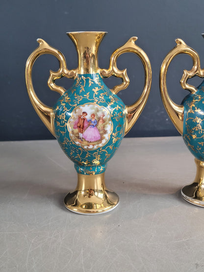 Paire de vases en porcelaine de Limoges - Marcel Chaufriasse - Ref 991