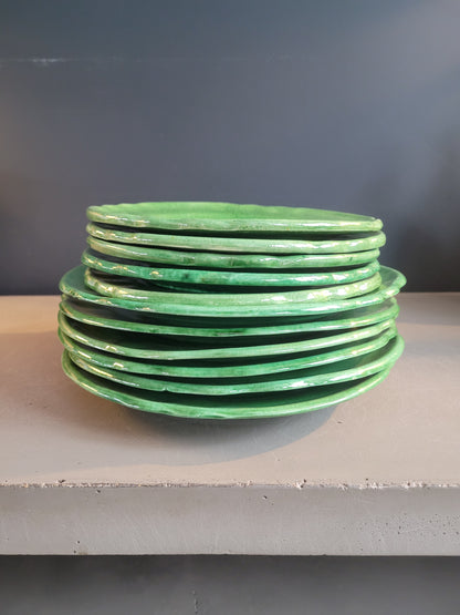 Serie d'assiettes Vallauris vertes - Ref 478