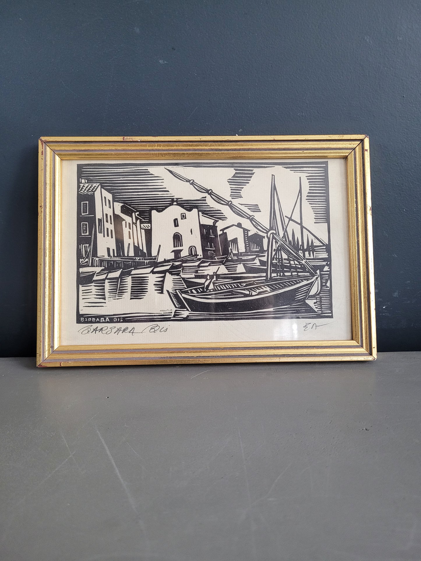 Estampe Barbara Bis, gravure, signée - Ref 1006
