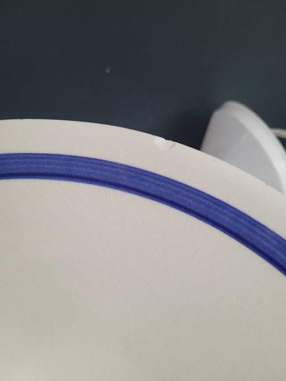 Suspension en céramique motif rayé bleu et blanc - Ref 970