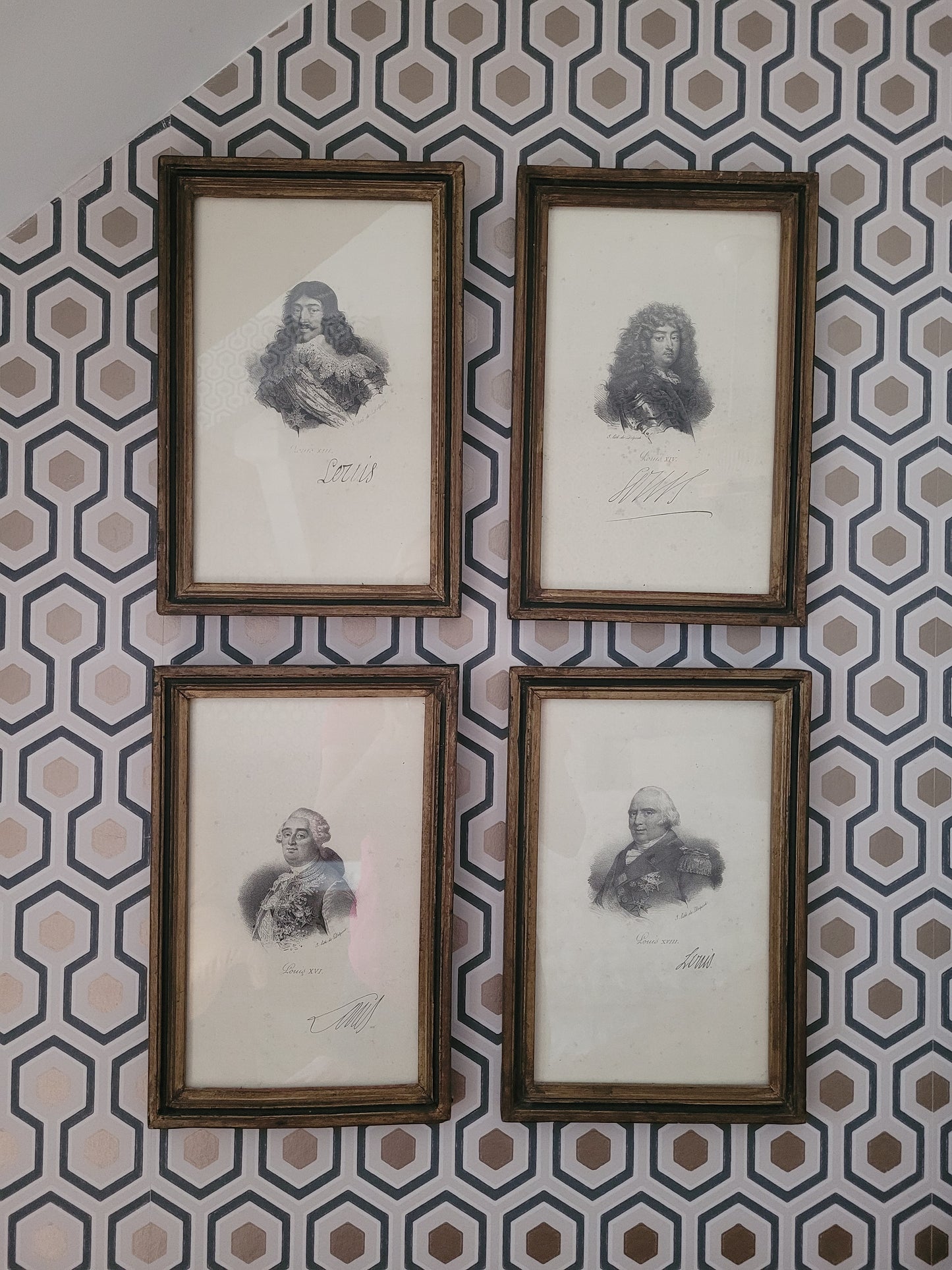Lot de 4 portraits de Rois de France - Ref 463