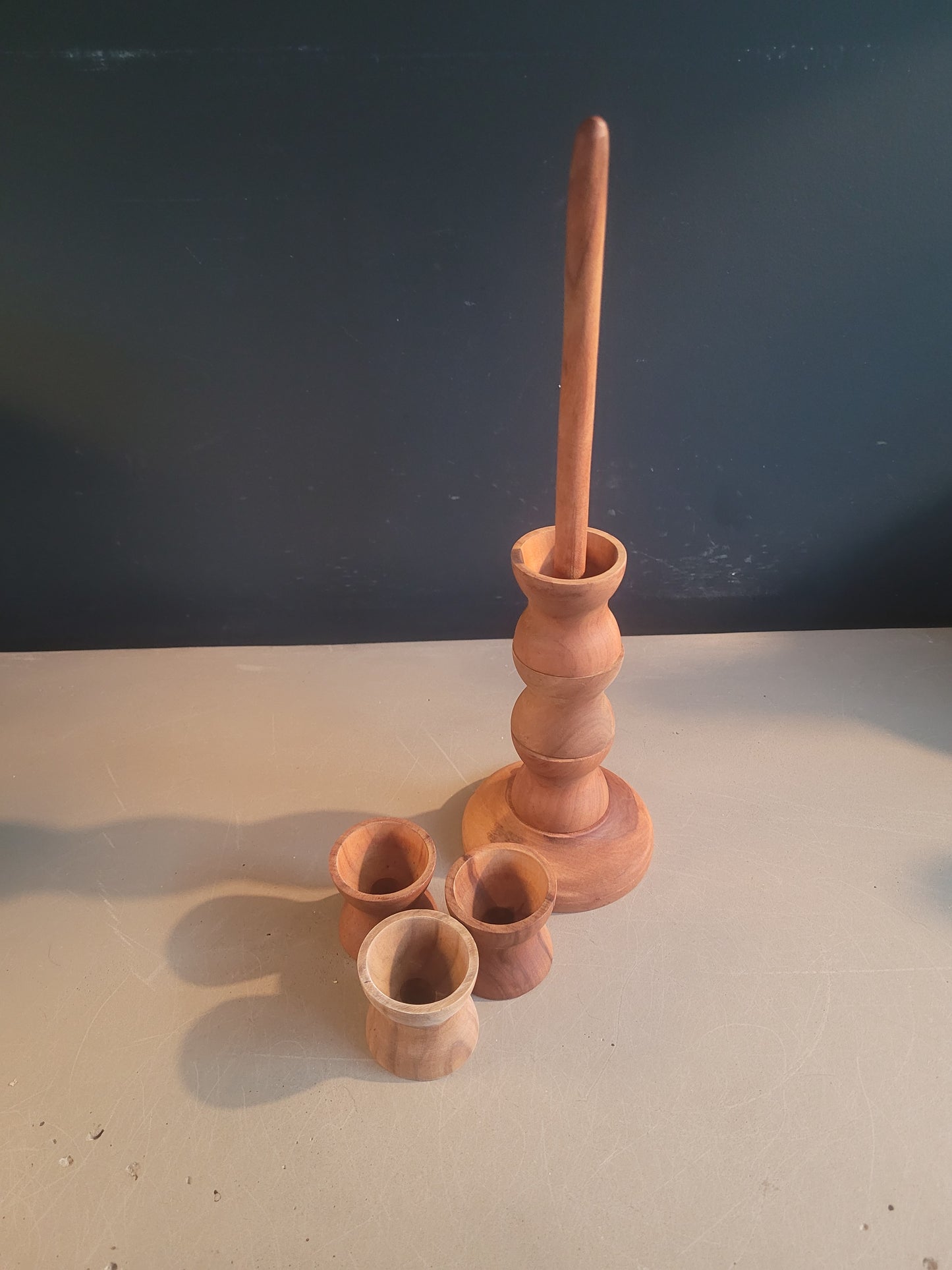6 coquetiers en bois avec support - Ref 1035