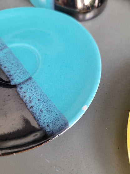 Lot de 4 tasses à café Vallauris avec soucoupes - Ref 386