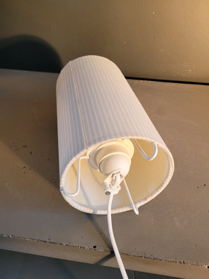 Lampe cylindre abat-jour tissu rayé  - Ref 740