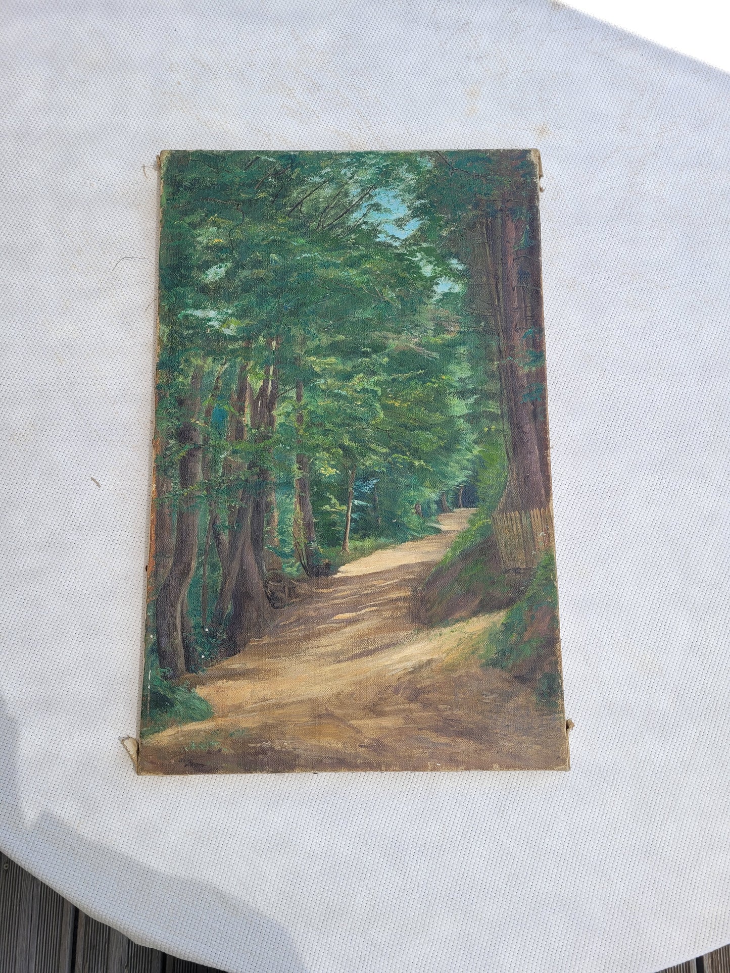 Tableau paysage ancien huile sur toile - Ref 357