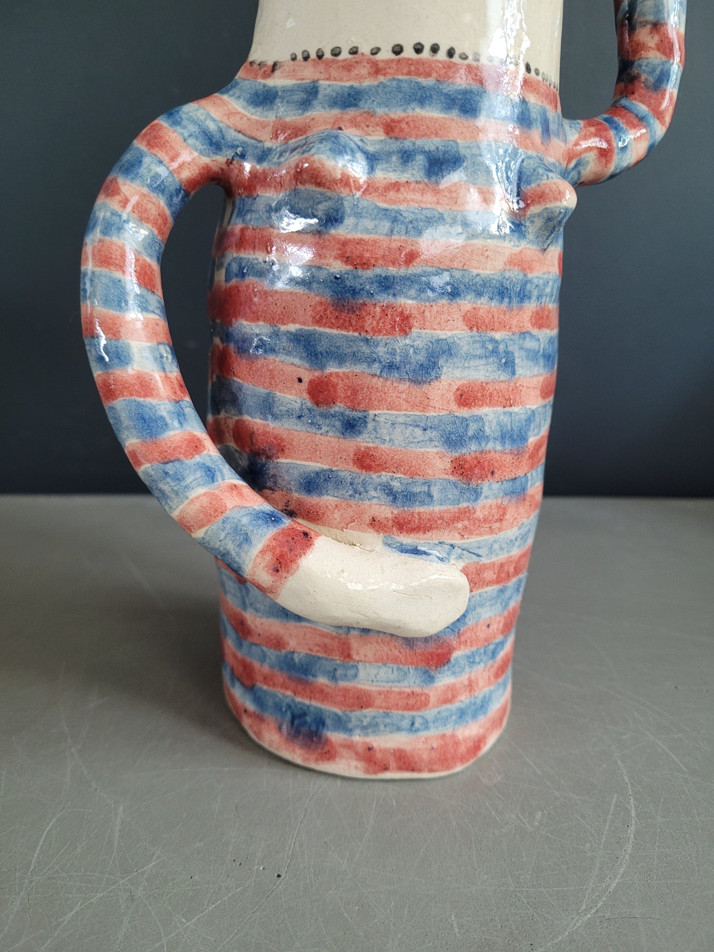 Vase anthropomorphe en céramique émaillée - Ref 901