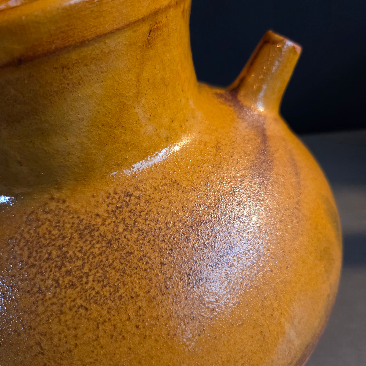 Jarre ancienne en terre cuite émaillée - Ref 1421