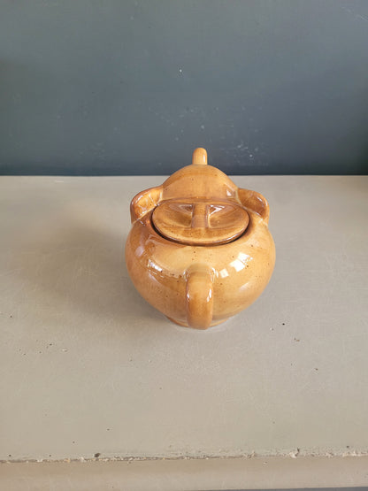 Théière Eléphant vintage en porcelaine marron - Ref 658