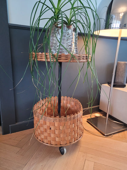 Desserte ronde en rotin et bois - Ref 580