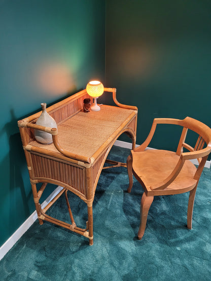 Bureau en bambou et rotin vintage- Ref 870