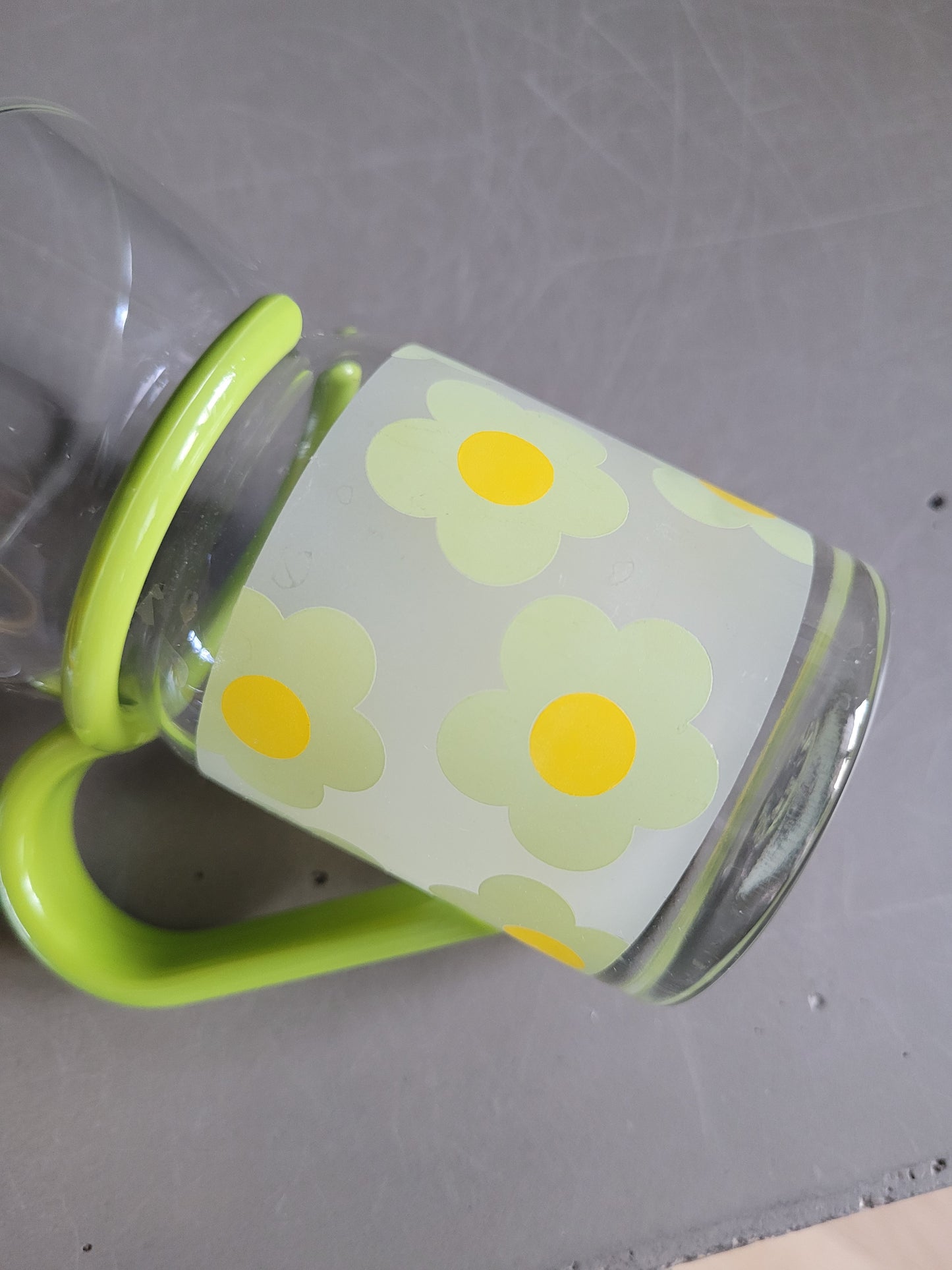 Paire de tasses à thé en verre et anse plastique - Ref 703