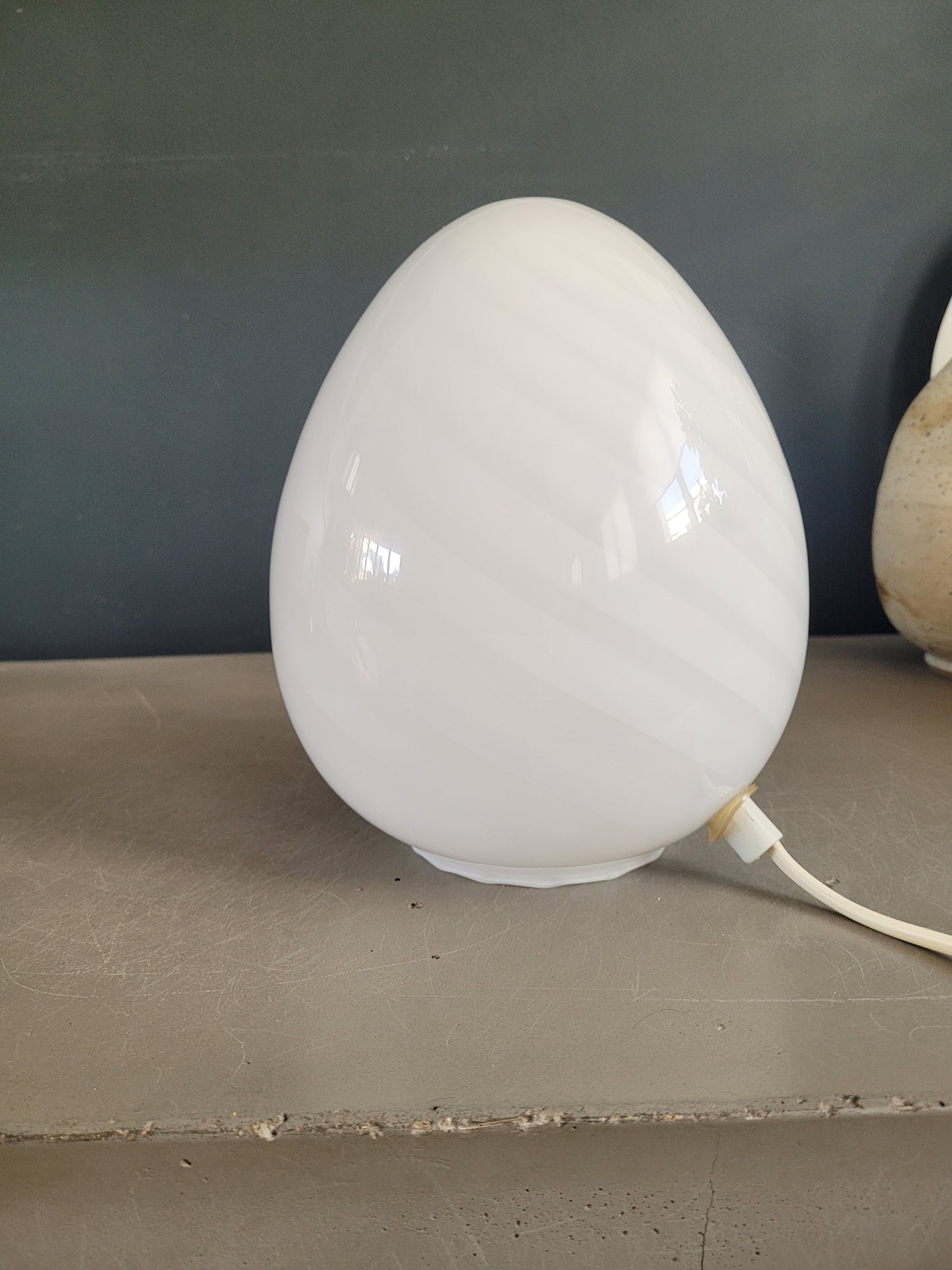 Lampe egg spirale en verre de Murano - Ref 497