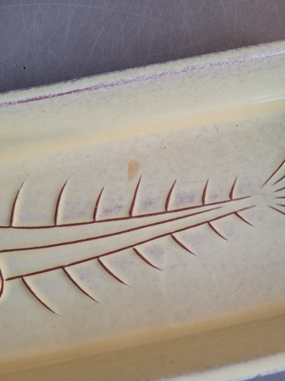 Ravier poisson en céramique jaune - Ref 786