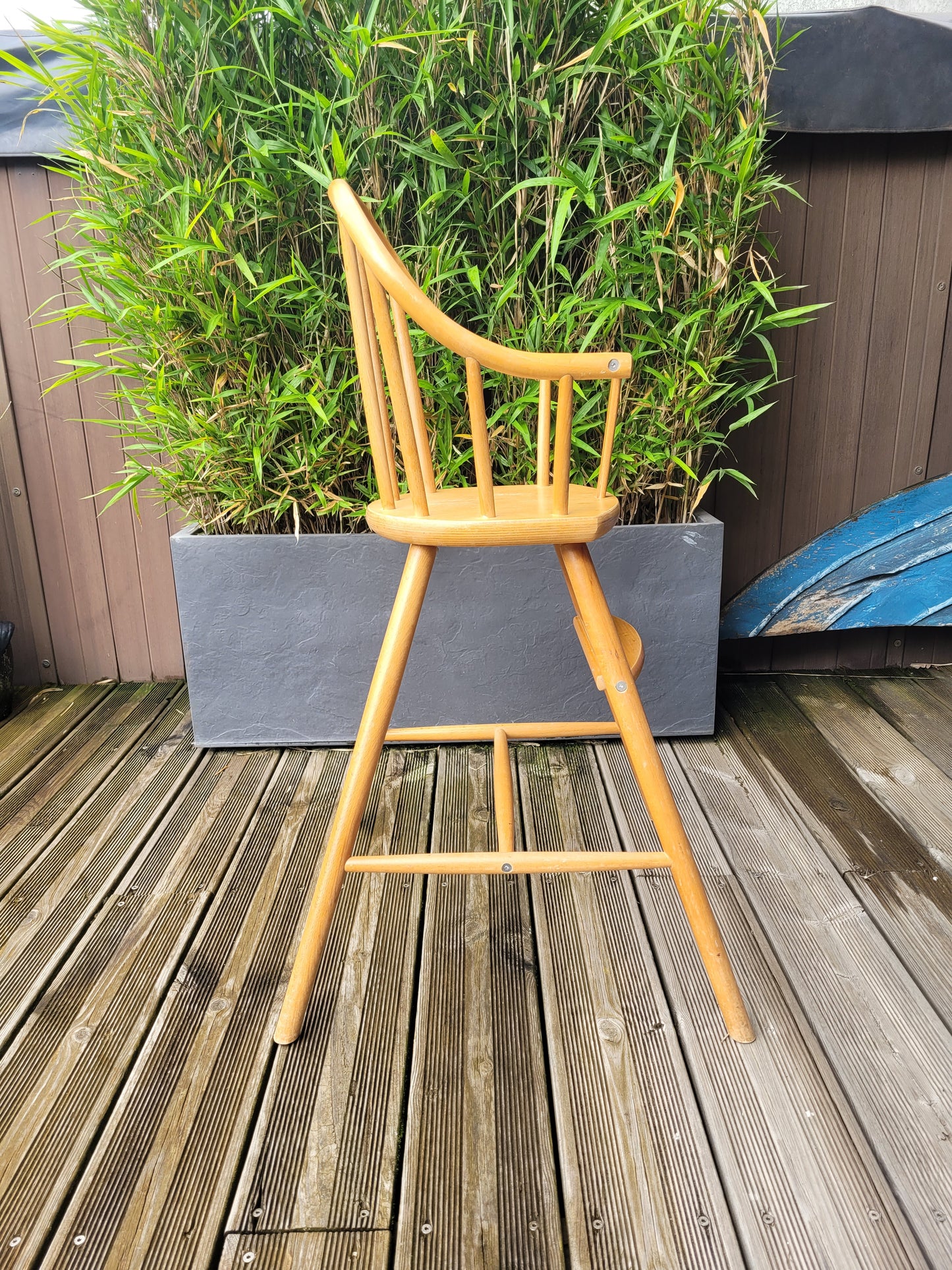 Chaise haute bébé Ikea Gulliver en hêtre cintré- Ref 348