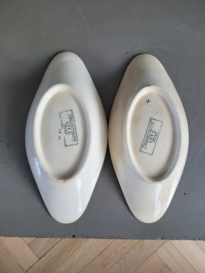 Paire de raviers terre de fer Sarreguemines modèle Neige - Ref 847