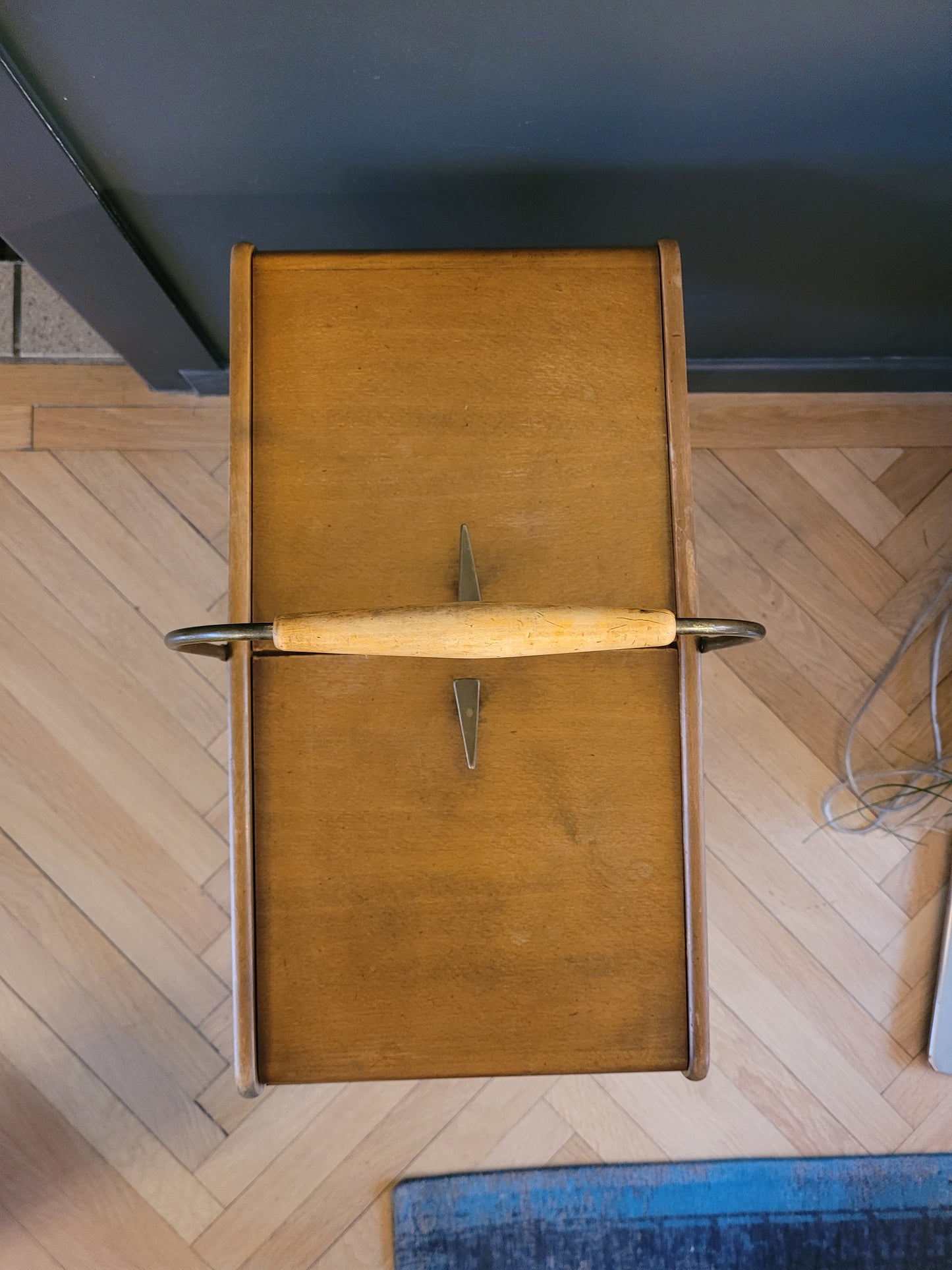 Travailleuse vintage bois pieds compas - Ref 746