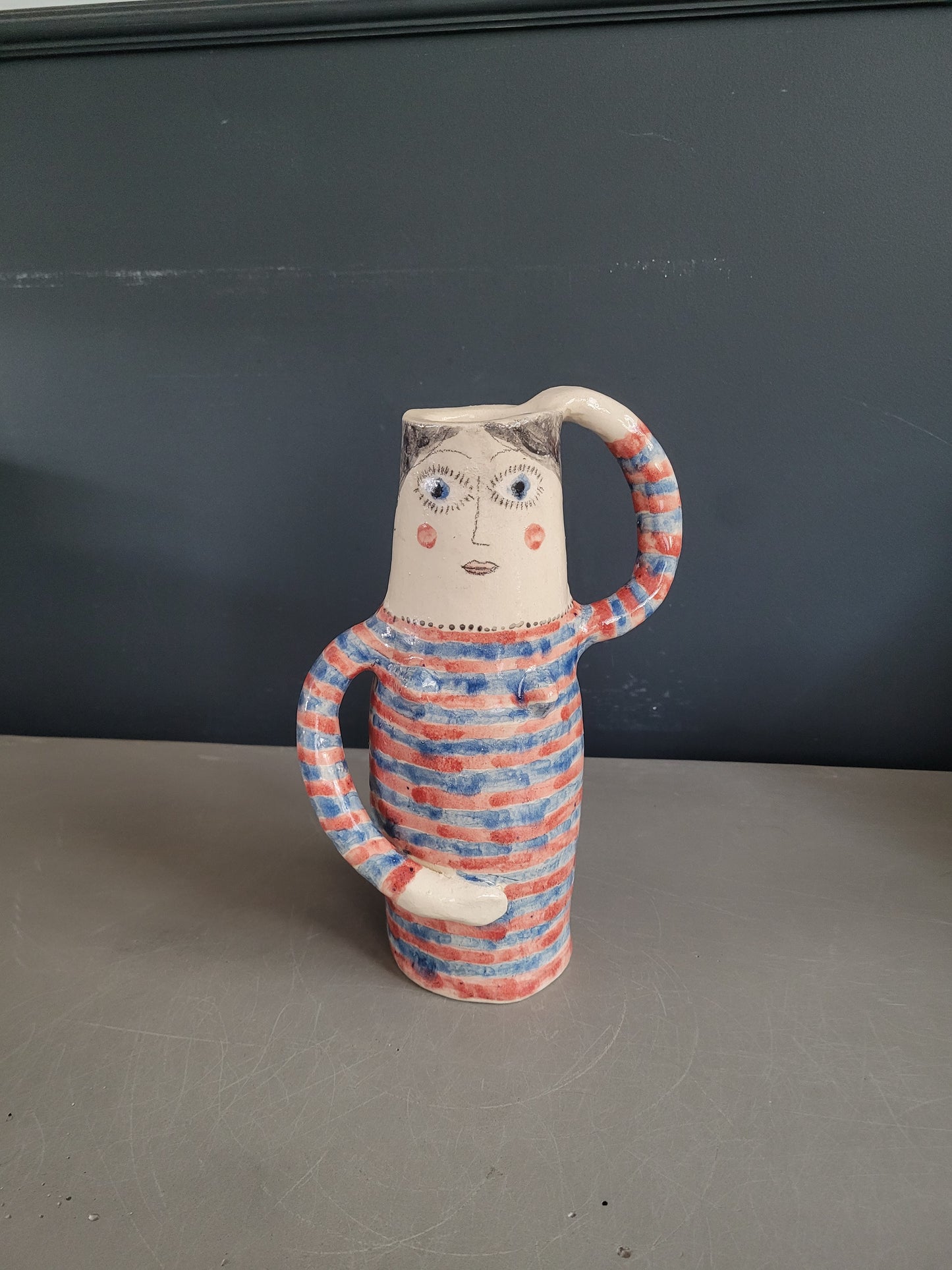 Vase anthropomorphe en céramique émaillée - Ref 901
