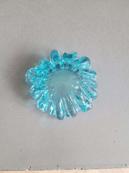 Paire de cendriers assortis en verre turquoise - 394