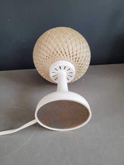 Lampe de table 60's pied tulipe  et abat-jour fil tendu - Ref 865