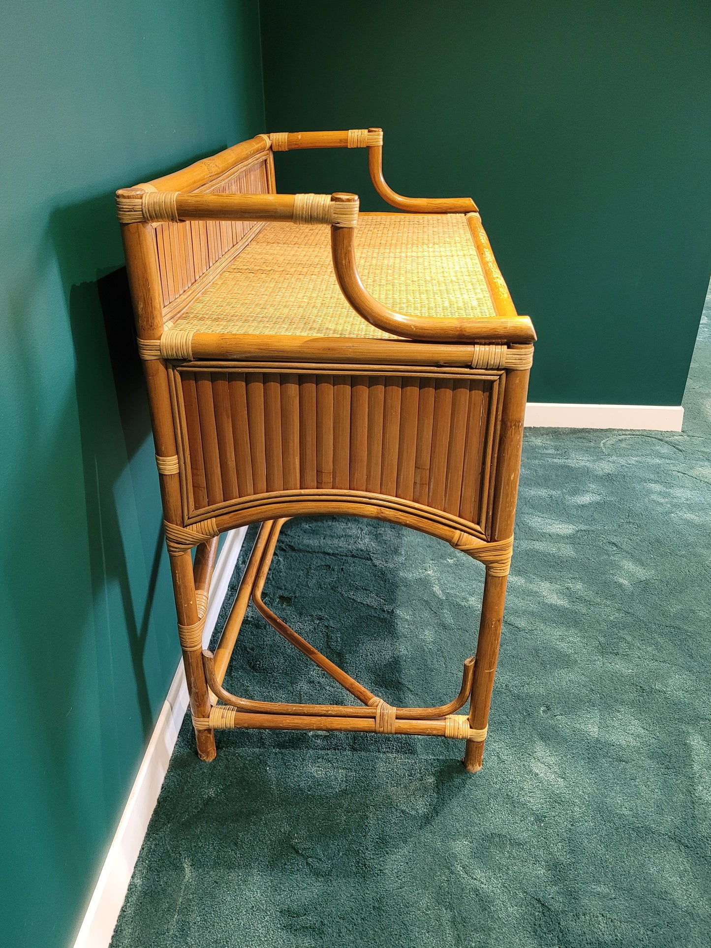 Bureau en bambou et rotin vintage- Ref 870