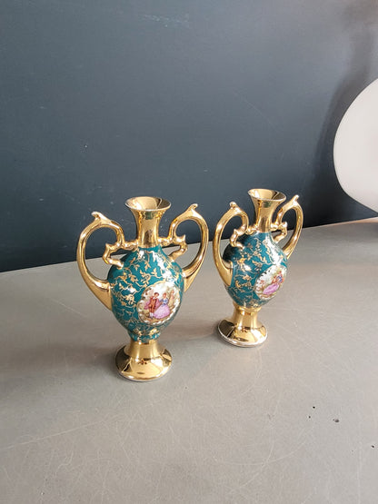 Paire de vases en porcelaine de Limoges - Marcel Chaufriasse - Ref 991