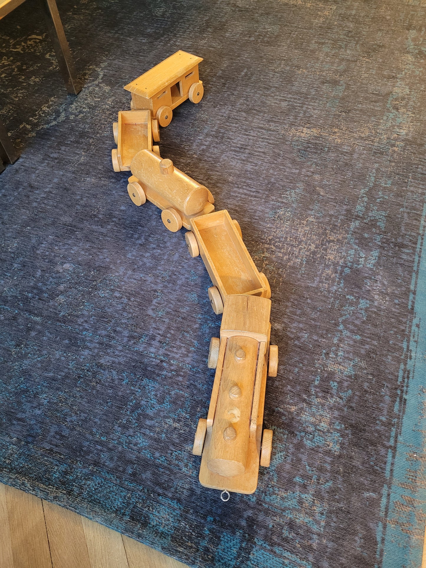 Train en bois ancien - jouet en hêtre- Ref 783