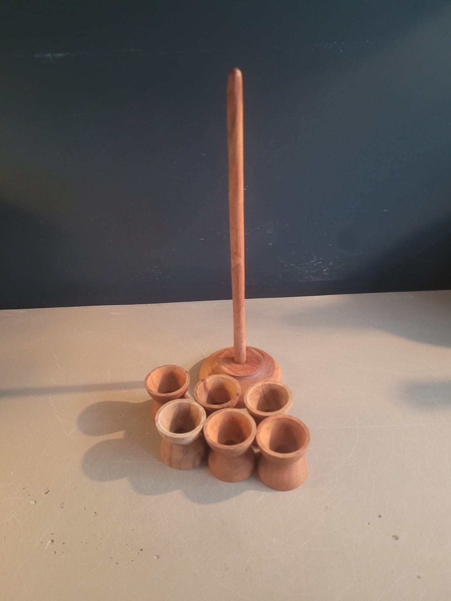 6 coquetiers en bois avec support - Ref 1035