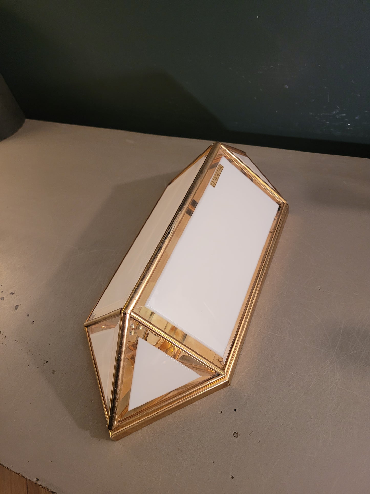 Applique italienne en verre et plaqué or 24 carats - Ref 666