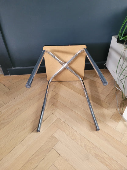 Tabouret vintage en Skaï et chrome- Ref 998