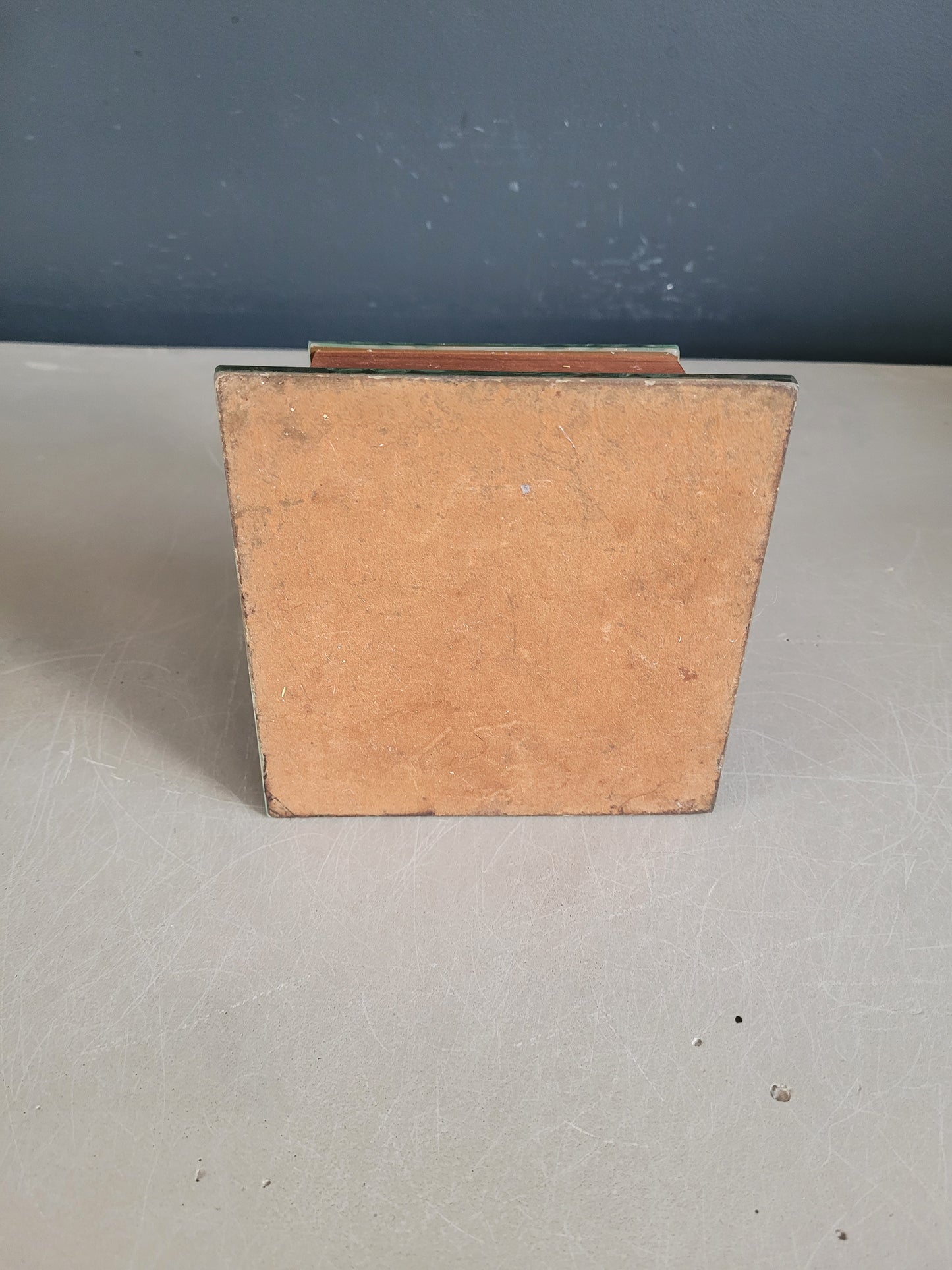 Boîte à cigarettes vintage en bois et miroirs- Ref 638