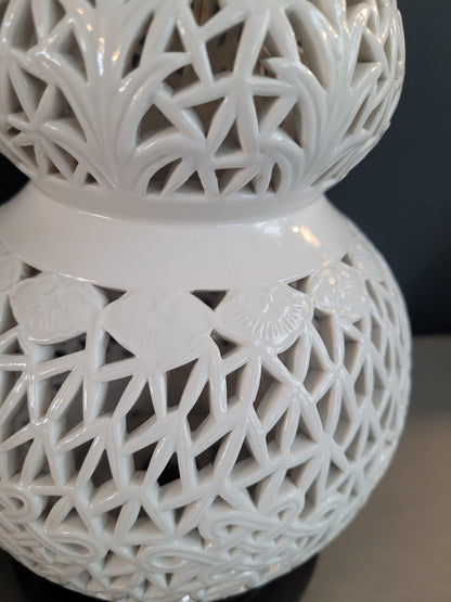 Pied de lampe en céramique ajourée - Ref 980