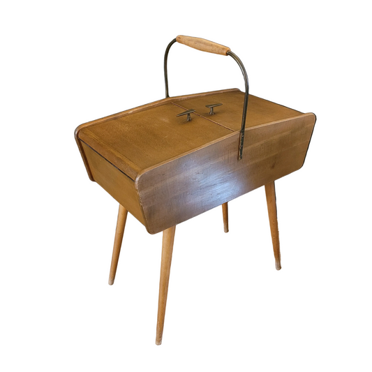 Travailleuse vintage bois pieds compas - Ref 746