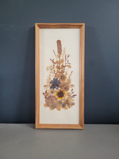Cadre de fleurs séchées tableau vintage art de - France Cadre de fleurs séchées tableau vintage art de - France