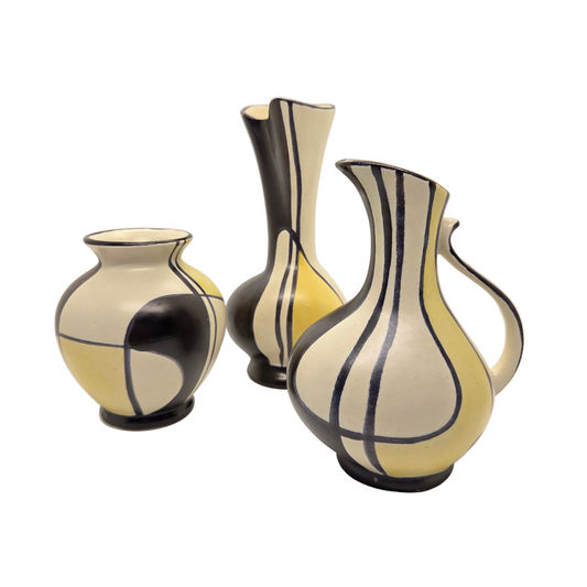 Trio de vases Bay Keramik motif Florenz - 1957 - Ref 1410